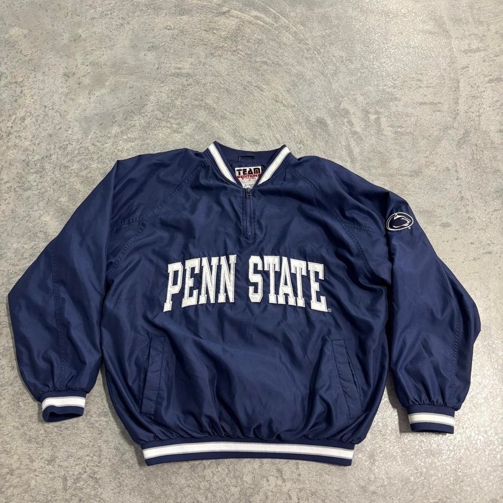 Vintage 90s Penn State Team Edition Quarter Zip Windbreaker Jacket Small